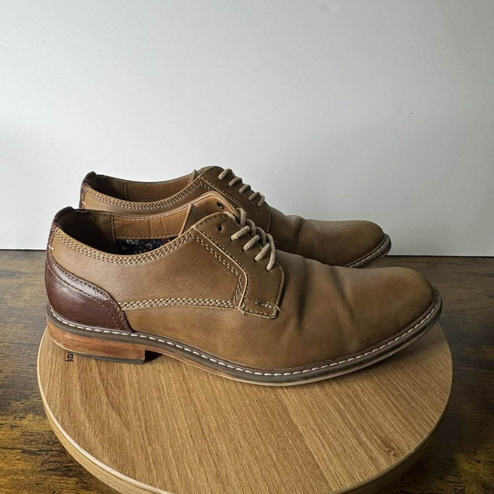 Steve Madden‎ AGAP Brown & Tan Faux Leather Upper Mens Dress Shoes Size 8M